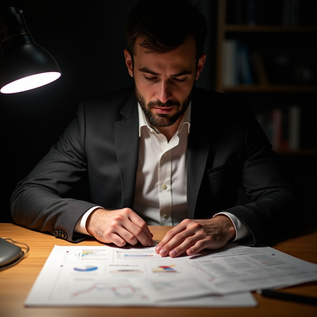 Planificare carieră strategică, profesionist studiind opțiuni